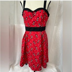 Disney Retro Minnie Cherry Fit and Flare LG Dress